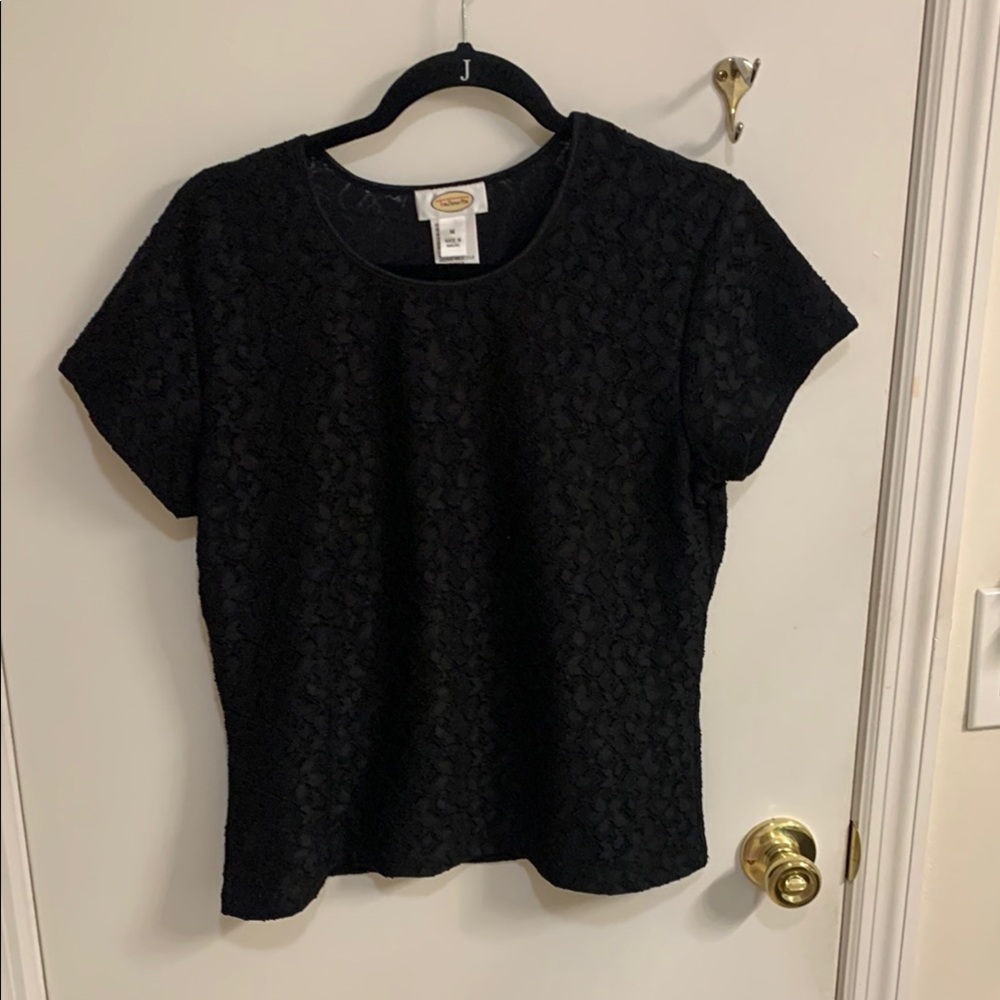 Elegant Black Talbots Lace Top